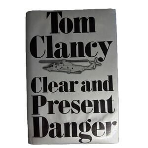 Clear and Present Danger Tom Clancy HCDJ First Edition Book 1989 Vintage Gift